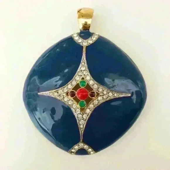 Sparkle Star, Blue Enameled Pendant - Picture 2 of 6